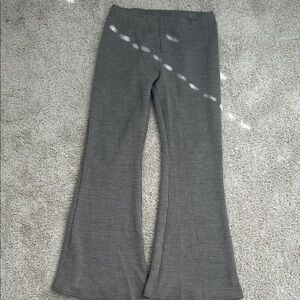 American Eagle Outfitters Gray Ribbed Flare Leggings